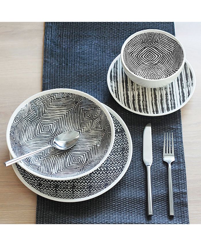 Baum Blue and White 16 Piece Dinnerware Set & Reviews Dinnerware