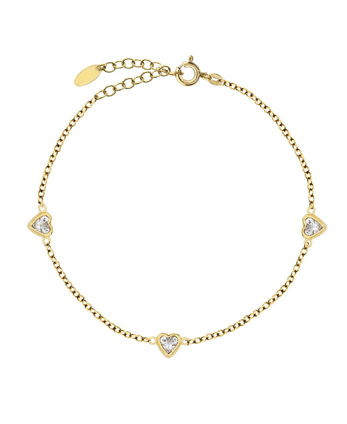 Bodifine Gold Plated Sterling Silver Cz Anklet - Gold