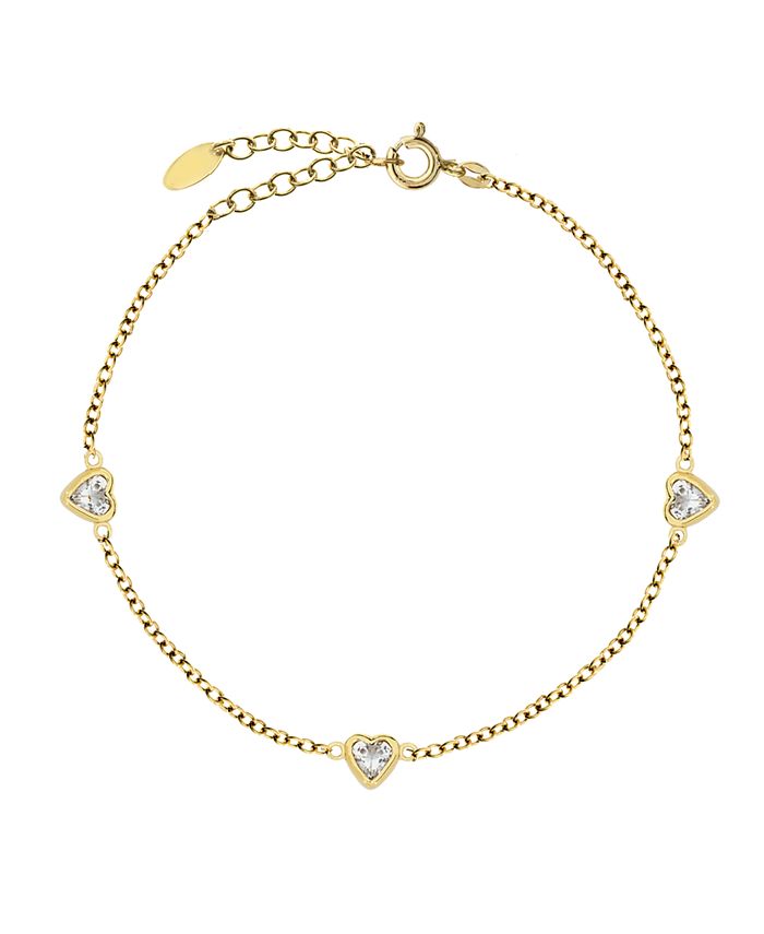 Rhona Sutton Bodifine Gold Plated Sterling Silver Cz Anklet - Macy's