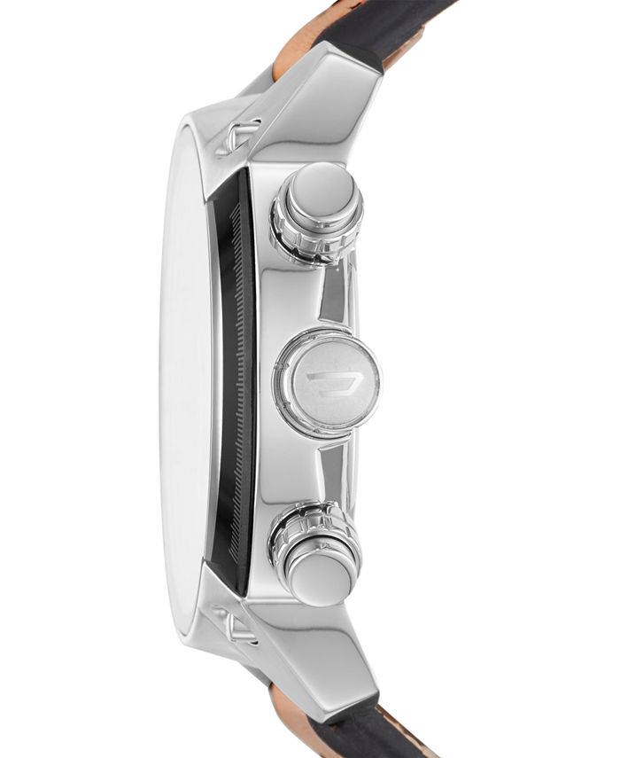 Diesel Men's Chronograph Overflow Brown Leather Strap Watch 49mm & Reviews Macy's