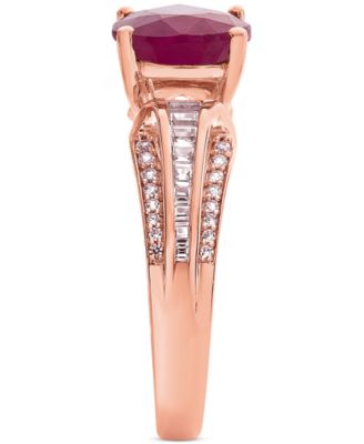 Ruby (1-1/3 ct. t.w.) & Diamond (1/4 ct. t.w.) Ring in 14k Gold (Also in Sapphire.)