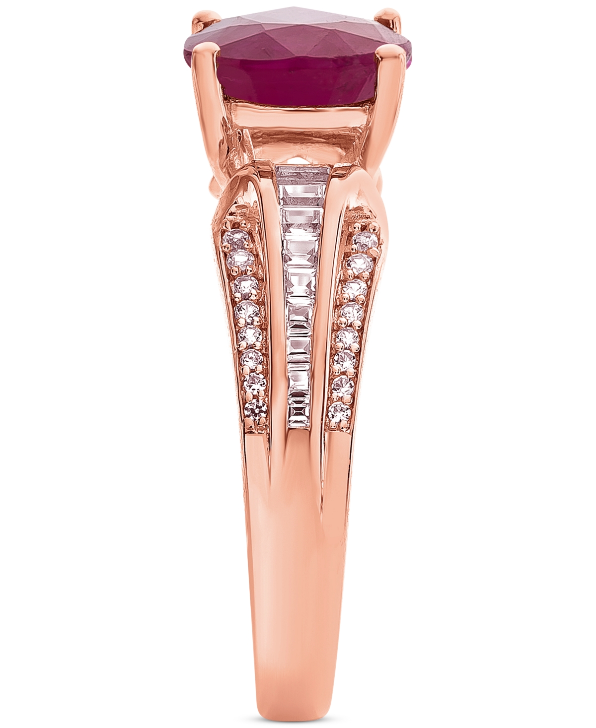 Macy's Ruby (1-1/3 Ct. T.w.) & Diamond (1/4 Ct. T.w.) Ring In 14k Gold (also In Sapphire.) In Sapphire,white Gold