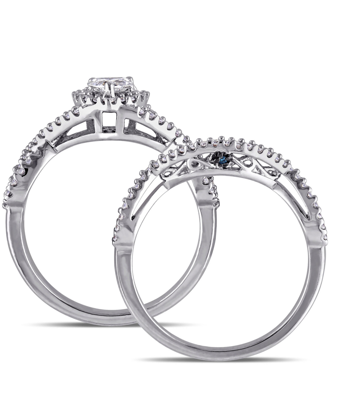 Certified Diamond (3/4 ct. t.w.) Heart-Shape Infinity Bridal Set in 14k- White Gold
