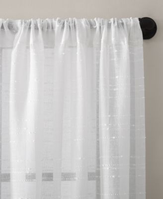 Textured Slub Stripe Anti-Dust Linen Blend Sheer Curtain Panel