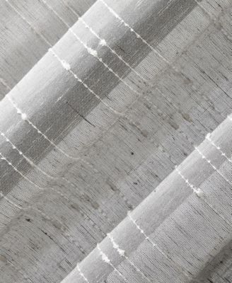 Textured Slub Stripe Anti-Dust Linen Blend Sheer Curtain Panel