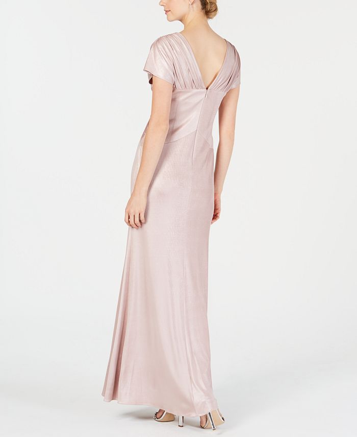 Adrianna Papell Petite Twisted Metallic Gown - Macy's