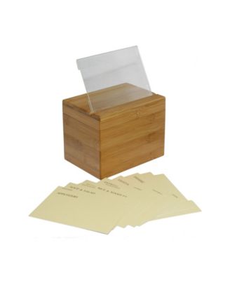 Bamboo Recipe Box with Divider