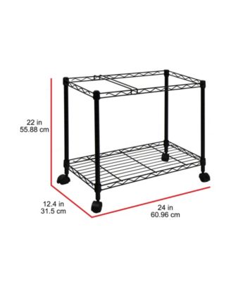 Portable 1-Tier Metal Rolling File Cart