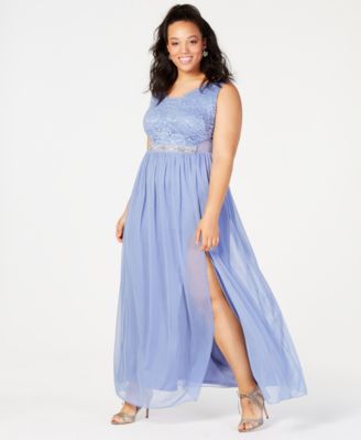 BCX - Trendy Plus Size Sequined Lace & Chiffon Gown