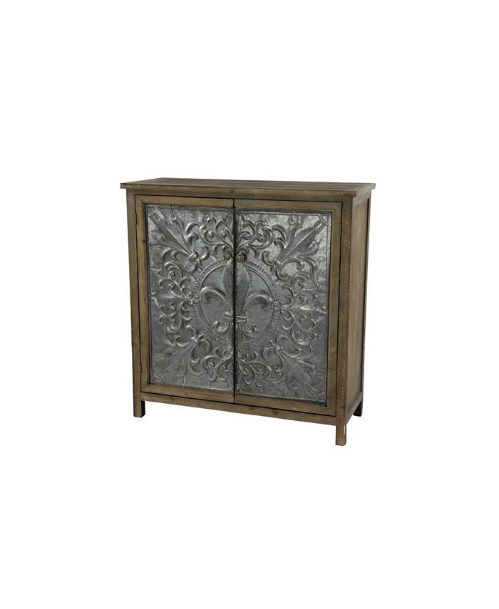 Rosemary Lane Rustic 38" x 36" Rectangular TwoDoor Wood and Iron