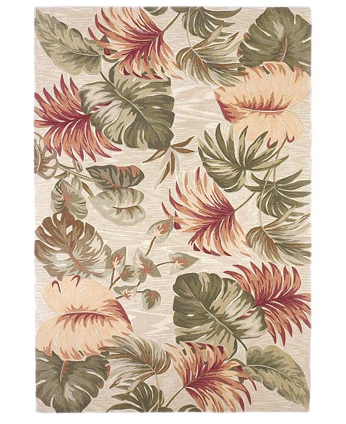 Kas Sparta Palm Leaves 3148 Beige 7 9 X 9 6 Area Rug Reviews Rugs Macy S