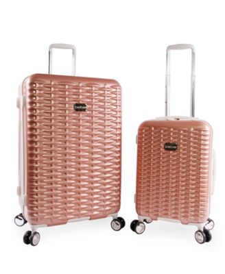 bebe pink marble suitcase