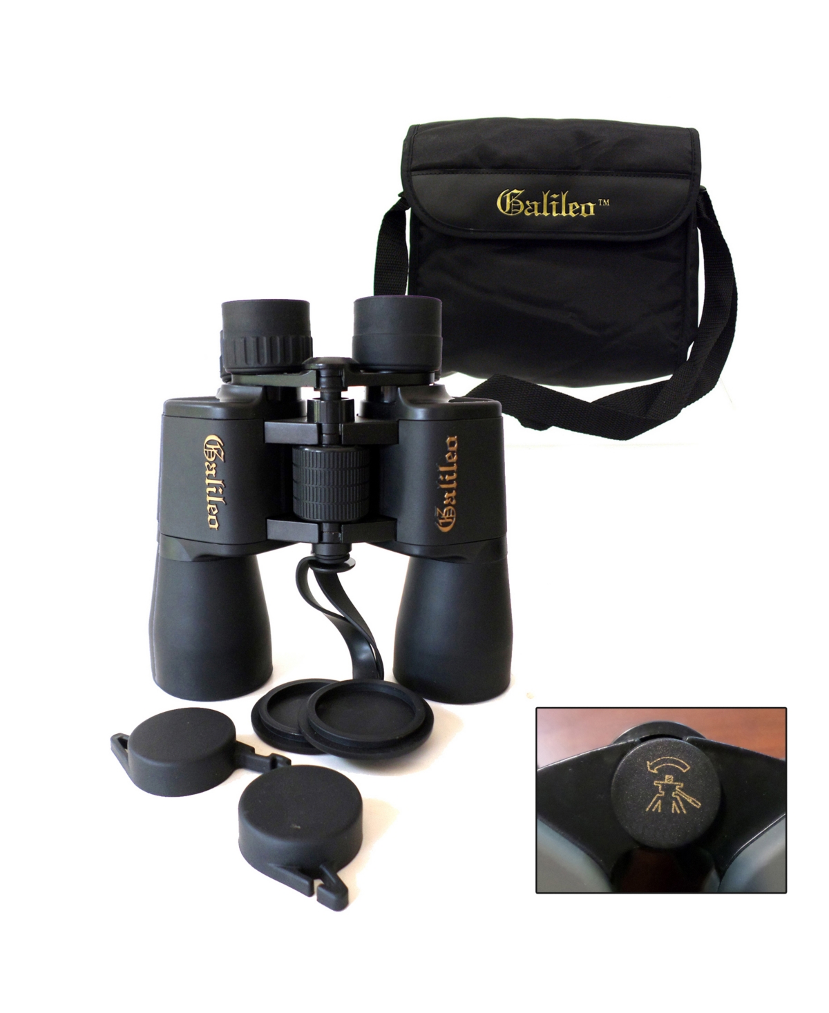 Cosmo Brands Galileo 16 Power Astronomical Binocular With 50mm Lenses, Tripod Socket And Case In Black