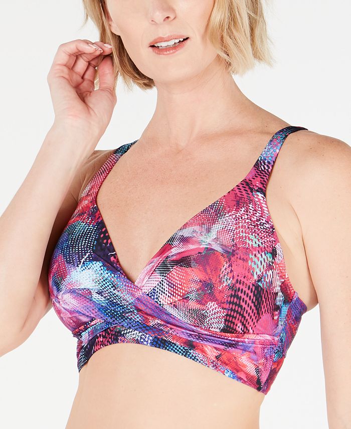 GO by Gossip Digital Floral Molded Bra Bikini Top, Created for Macy's Macy's