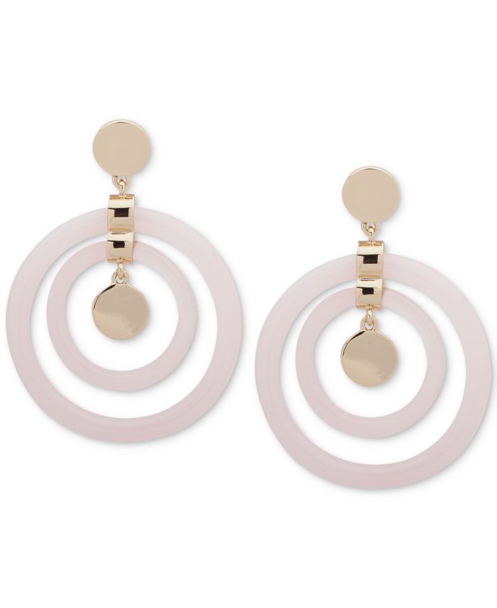 DKNY Gold-Tone Extra Large Resin Orbital Drop Earrings, Created for ...