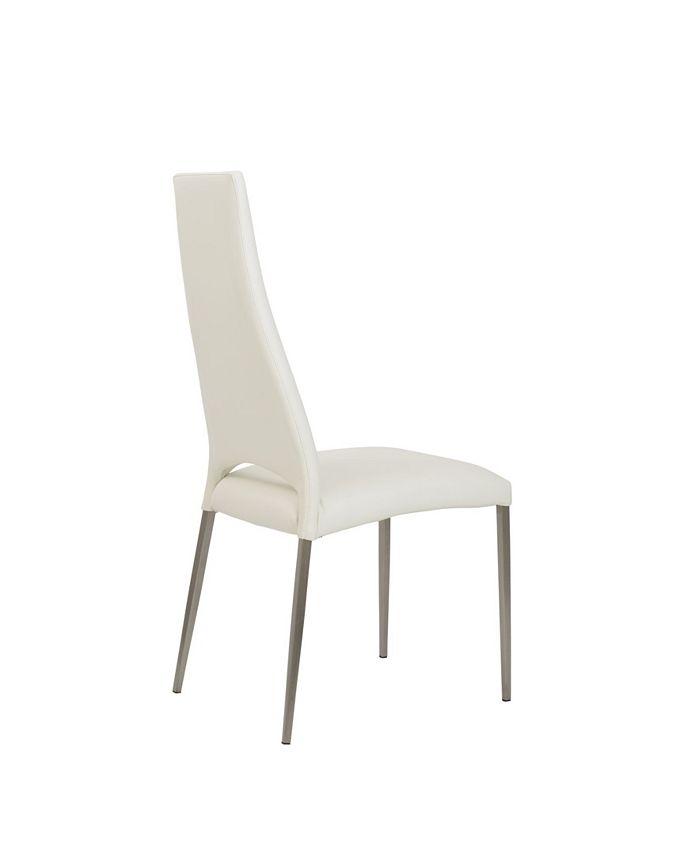 Euro Style Tara Dining Chair in Leatherette with Brushed Stainless ...