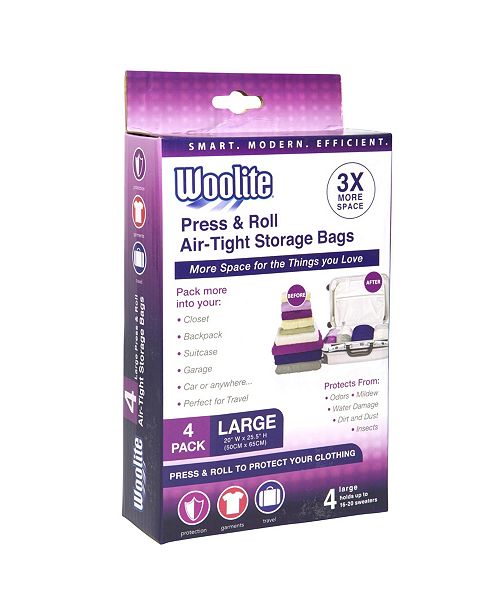 Woolite 4 Piece Air Tight Hand Roll Vacuum Storage Bags