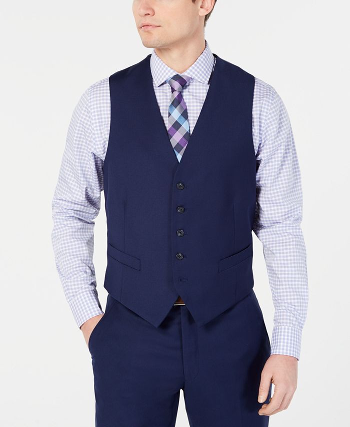 Perry Ellis Mens Big-Tall Solid Suit Vest