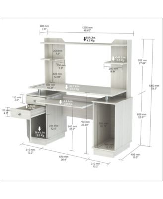 Inval America Laura Computer Work center with Hutch