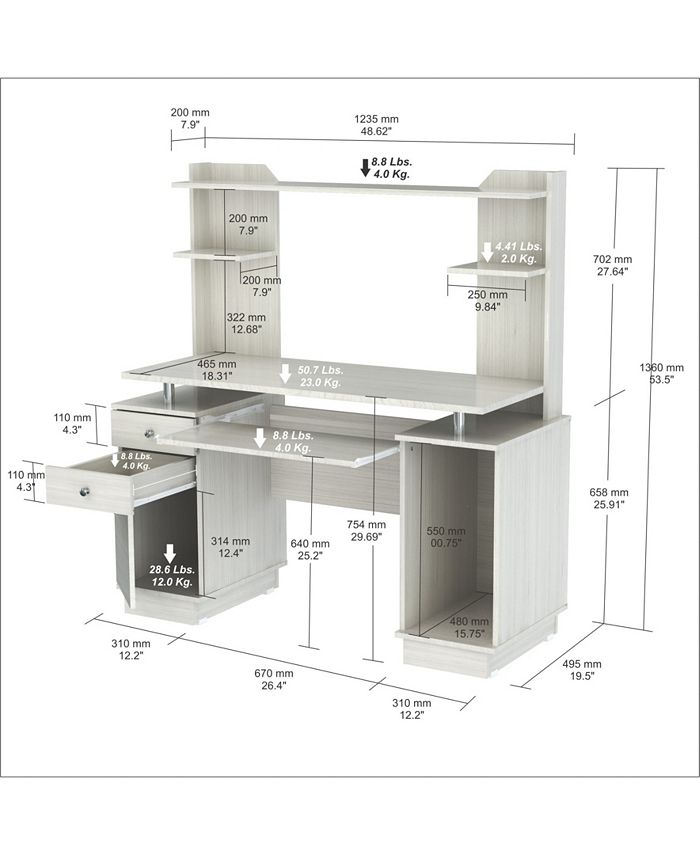 Inval America Laura Computer Work center with Hutch Macy's