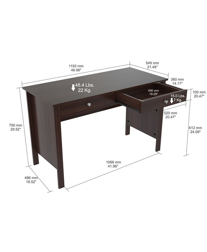 Inval America Raspect Writing Desk with 2 Drawers - Macy's