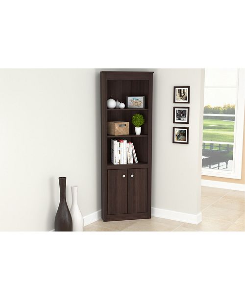Inval America Two Door Corner Bookshelf Reviews Furniture Macy S