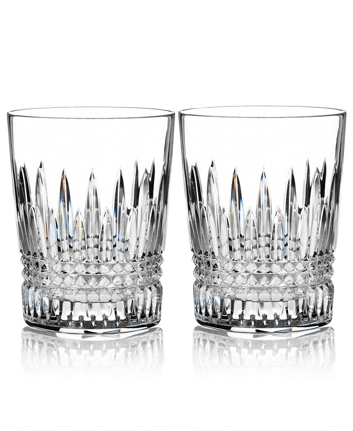 Waterford Barware, Artisan Signed Lismore Diamond Double Old Fashioned Pair Macy's