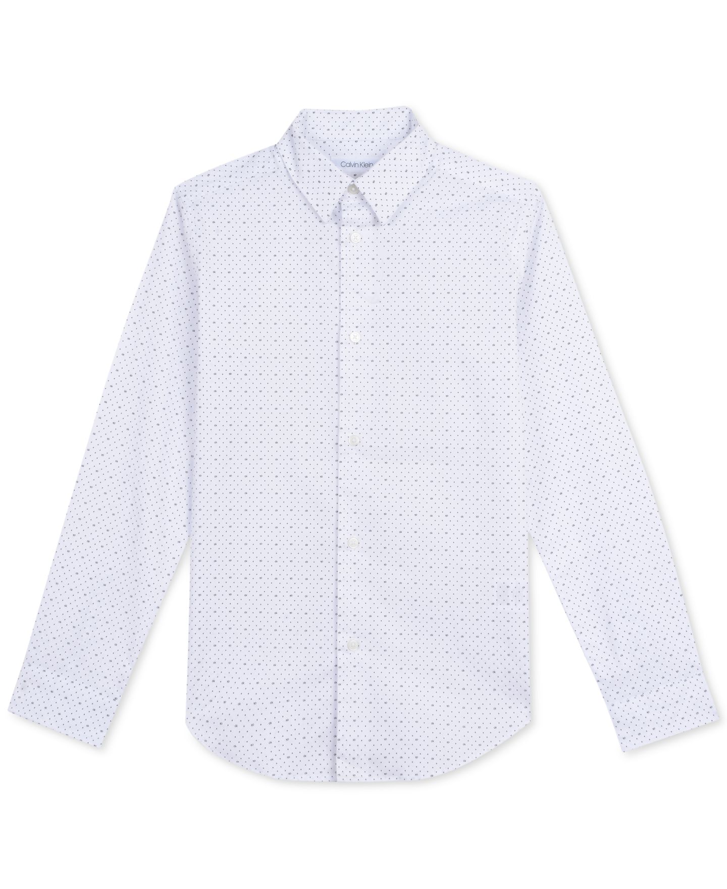 Рубашка Calvin Klein Slim-Fit Stretch Logo Dot-Print Dress Shirt для мальчиков — фото 3