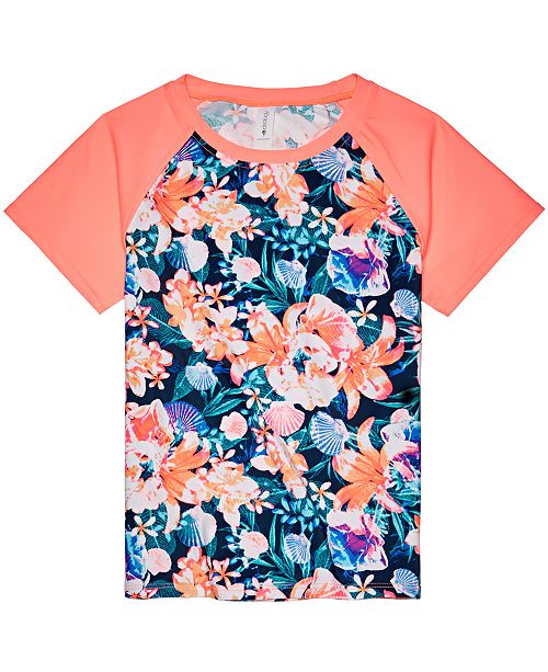 Ideology Big Girls Floral Print Rash Guard Created For Macy S