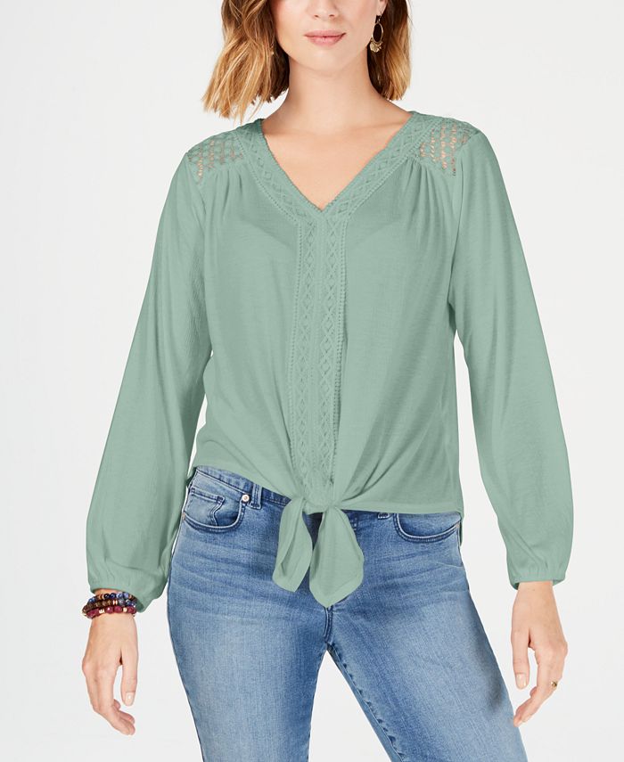 Style u0026 Co Tie-Front Top, Created for Macy's - Macy's