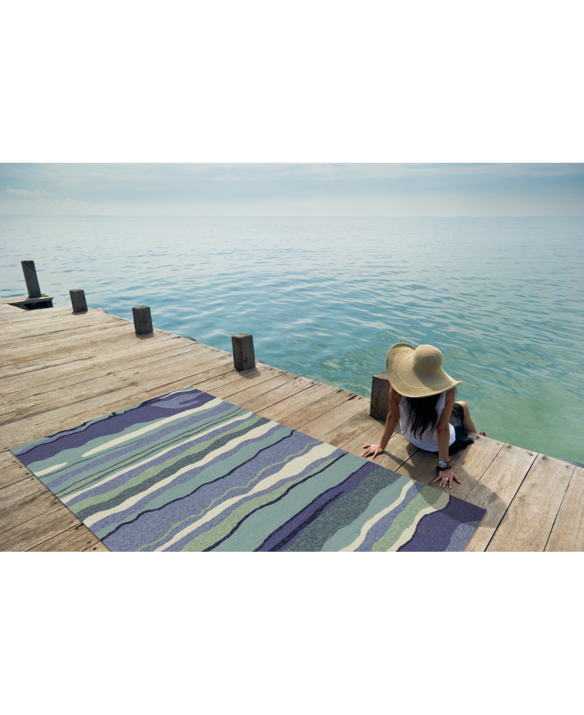 Kas Harbor Lagoon 4216 Ocean Indoor/Outdoor Area Rug - 4216 Ocean