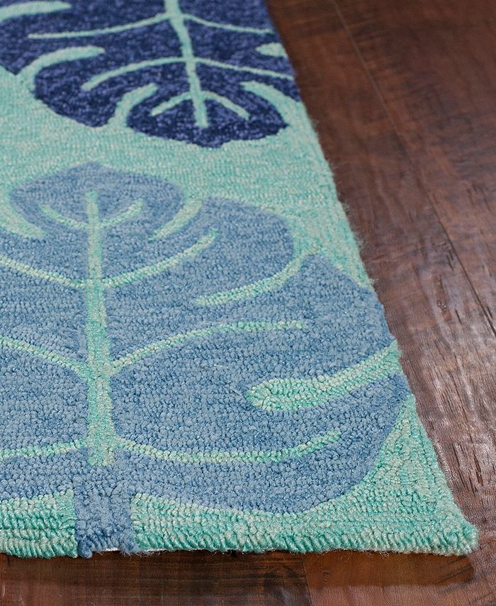 Kas - Harbor Palms 4228 Turquoise 7'6" x 9'6" Indoor/Outdoor Area Rug