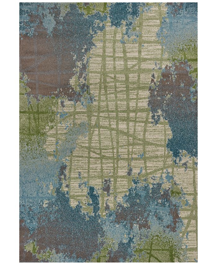 Kas - Illusions Visions 6207 Green/Blue 6'7" x 9'6" Area Rug