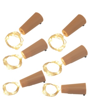 Macy's Lumabase Set Of 6, 60 White Wine Cork Mini String Lights