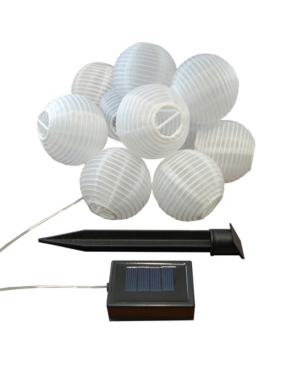 Macy's Lumabase 10- 3" Nylon Solar Lantern String Light In White