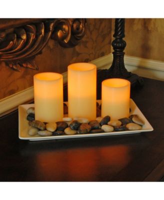 Lumabase Set of 3 Flickering LED Candles with Remote Control