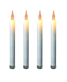 Lumabase Set of 4 Flickering Amber Taper Candles