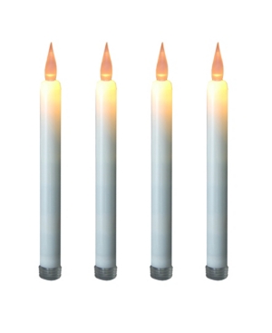 Jh Specialties Inc/lumabase Lumabase Set Of 4 Flickering Amber Taper Candles In Medium Yel