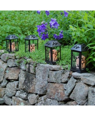 Lumabase Warm Black Vine Metal Lantern with LED Candle