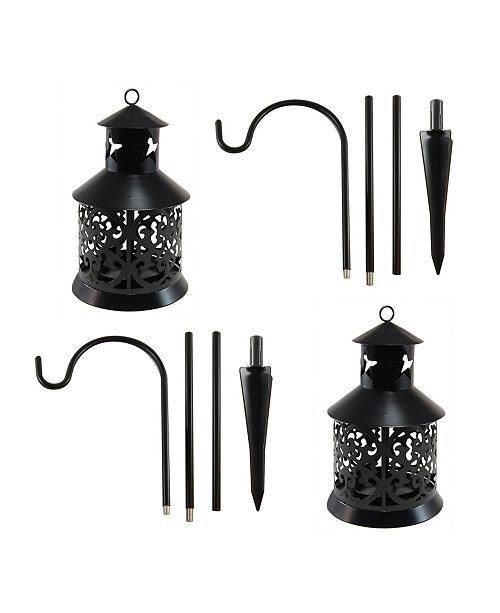 Jh Specialties Inc Lumabase Lumabase Set Of 2 Black Metal Lantern