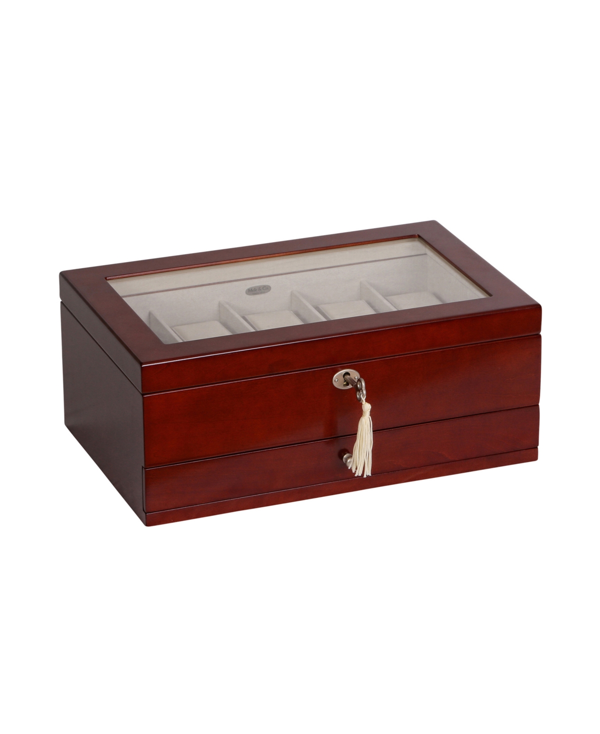 Mele & Co . Christo Glass Top Wooden Watch Box In Brown