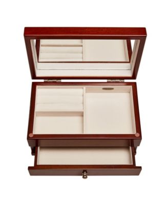 Brynn Wooden Jewelry Box with Florentine Marquetry Motif