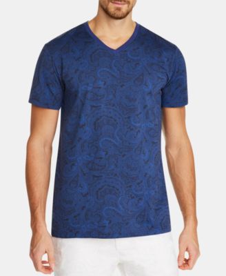 Tallia - Men's Slim-Fit Paisley V-Neck T-Shirt