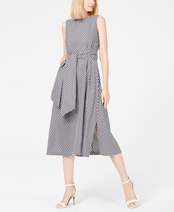 Anne klein discount gingham midi dress