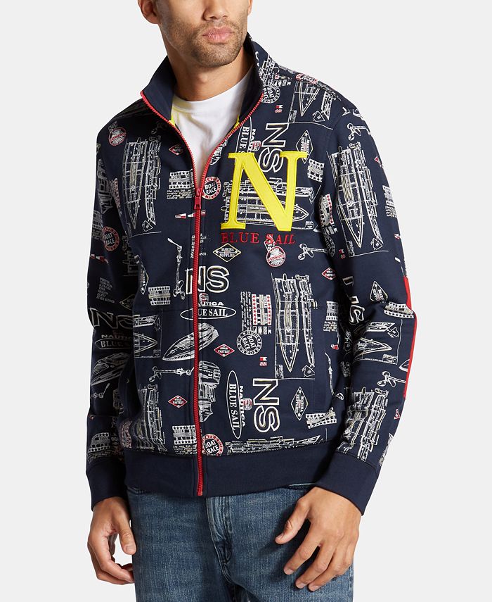 Nautica Nautica Men's Big & Tall Blue Sail Printed Track Jacket