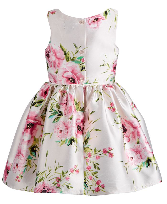 Pink & Violet Little Girls Bow-Trim Floral-Print Dress - Macy's