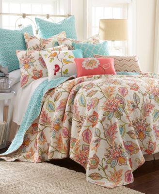 Levtex Sophia Quilt Set Euro Sham Collection In Coral