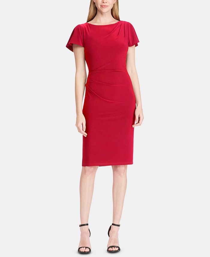 Lauren Ralph Lauren Flutter-Sleeve Dress - Macy's