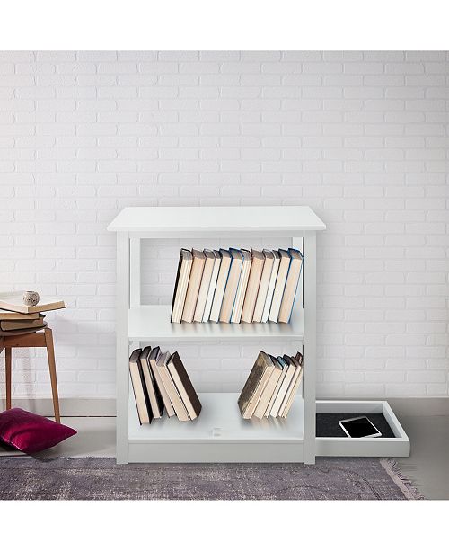 Yu Shan Adams 3 Shelf Bookcase With Concealed Sliding Track