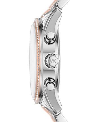 Michael Kors - Women's Ritz Two-Tone Stainless Steel & Crystal-Accent Bracelet Watch 37mm